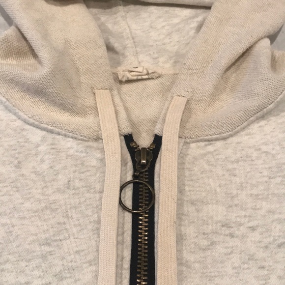 Unique 3/4 Zip Up Hoodie Jacket Drawstring Waist Wide Sleeves S - Picture 9 of 16